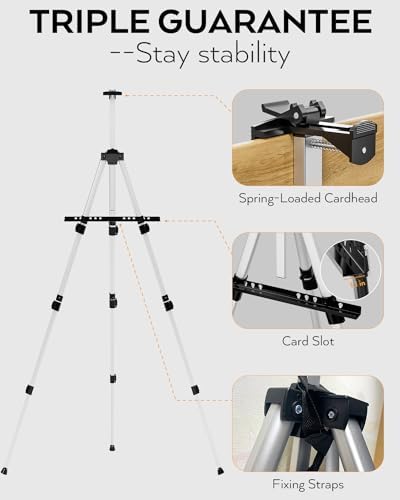 Nicpro 2 Pack Silver Adjustable Art Easel with Bag