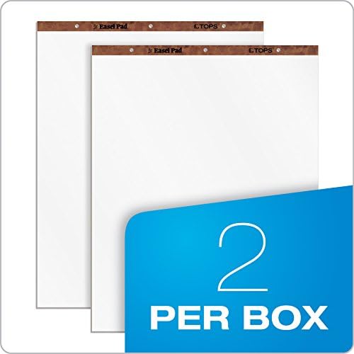 TOPS Easel Pad 2 Pack 100 Pages Bright White 3 Hole Punched