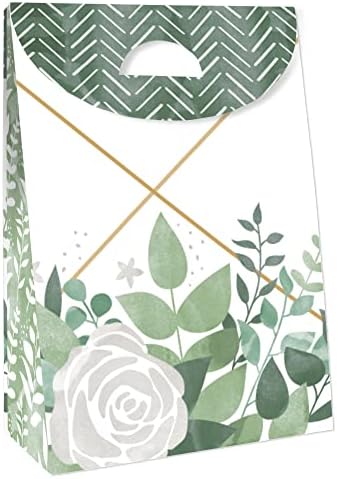 Boho Botanical Greenery Gift Favor Bag Set of 12