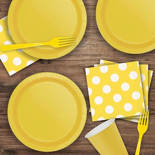 HOME HOOPLA Sunflower Yellow Polka Dot Napkins 16 Pack