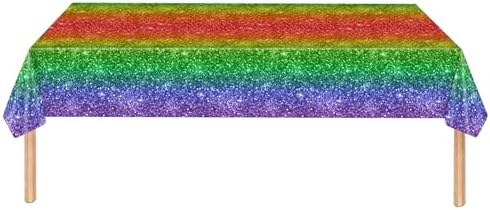 2 Pcs Rainbow Tablecloth for Birthday and Gay Pride Events