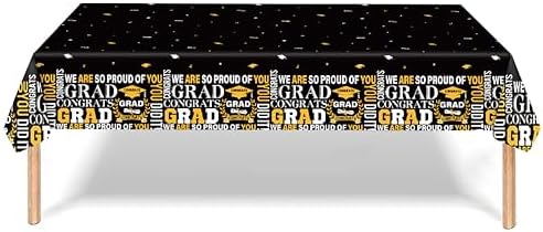 Graduation Tablecloth Class of 2025 3 pcs Black Tablecovers