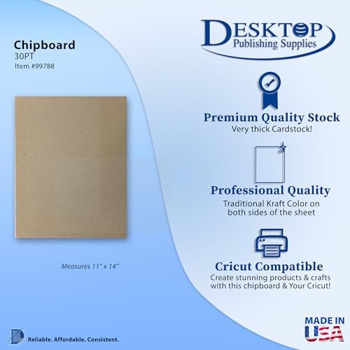 30pt 11 x 14 Inch Chipboard - 50 Pieces Brown Kraft