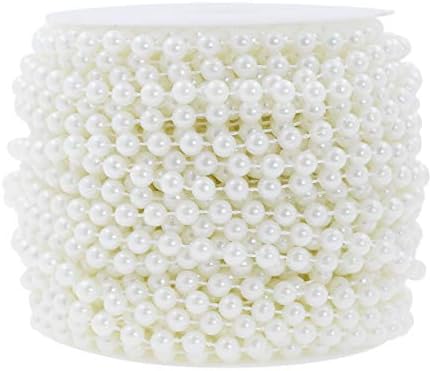 Mandala Crafts 6mm Faux White Pearl Beads Roll 27 Yards