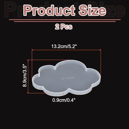 Uxcell 2 Pcs Cloud Medium Coaster Silicone Resin Mould