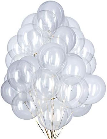12 Inch Clear Balloons Party Pack of 50