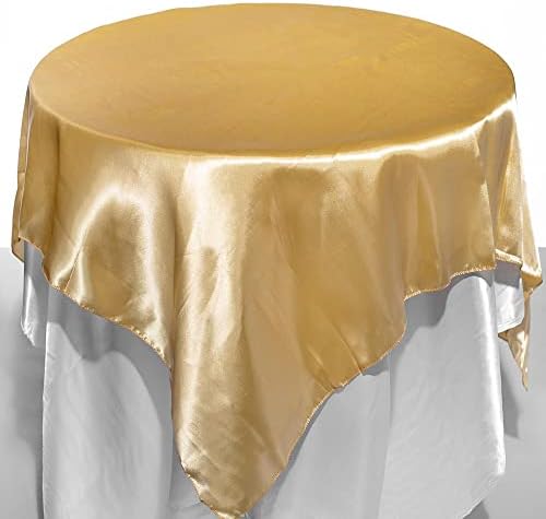 Andersons Gold Satin Square Table Cover 58 Inches Wedding Tablecloths