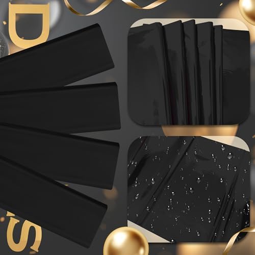 6pcs Black Foil Tablecloth 54x72inch Party Decoration