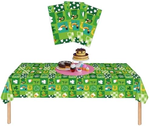 3 Pack Disposable Plastic St Patricks Day Tablecloths