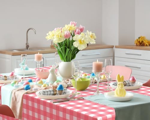 6 Pcs Disposable Plaid Tablecloth for Picnic and Events