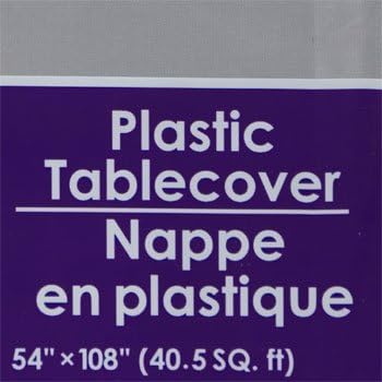 3-Pack Disposable Plastic Table Covers Gray