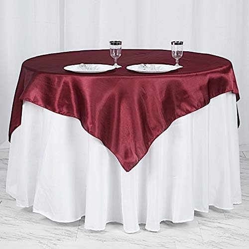 Balsa Circle 10pcs 90x90-Inch Burgundy Satin Table Overlays