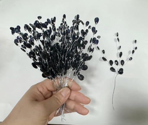 30pack Acrylic Drop Bead Floral Picks with Soft Stems