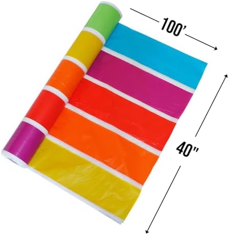 Fun Express Rainbow Tablecloth Roll 100 Feet Long