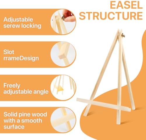 3 Pack 14 Inch Wood Easels for Painting and Display