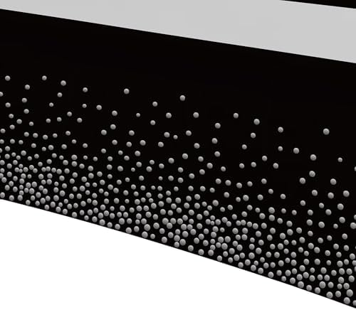 Black and Silver Party Tablecloth Decorations 3Pcs