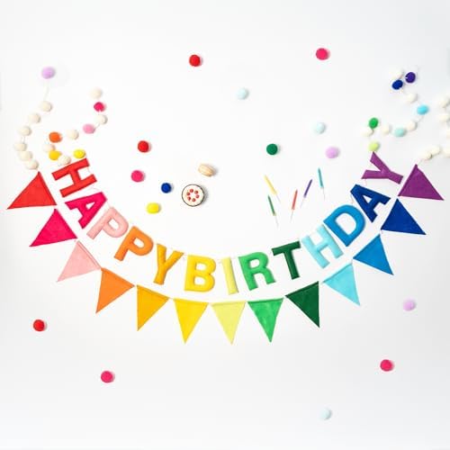 HOUSE OF PARTY Rainbow Balloon Arch Kit 135 Pcs Felt Banner