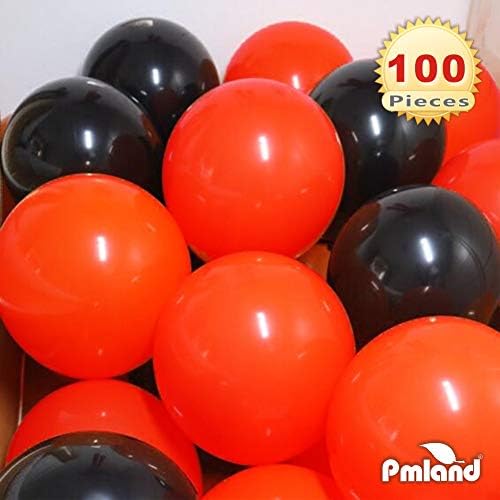 PMLAND 100 Count Black Latex Balloons 12 Inches Party Decorations