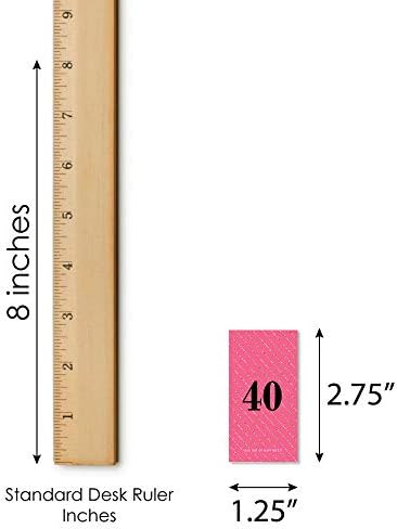 Chic 40th Birthday Pink Black Gold Mini Candy Bar Wrappers 40 Count