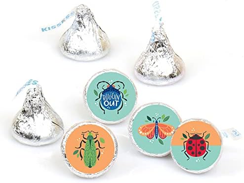 Big Dot of Happiness Buggin Out Round Candy Stickers - 1 Sheet of 108
