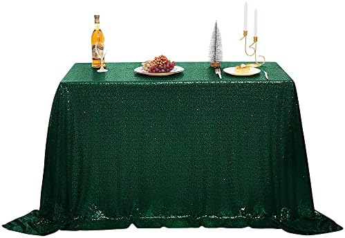 Nanbowang Dark Green Sequin Rectangular Tablecloth 50x50