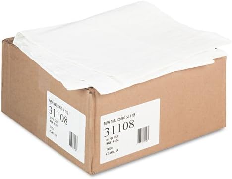 Tatco Paper Table Cover with Plastic Liner 54x108 White 20PC Carton