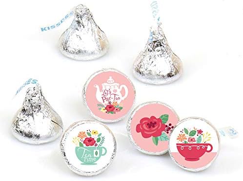 Floral Lets Par-Tea Round Candy Labels 108 Stickers