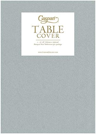 Caspari Silver Paper Linen Table Cover 5x8
