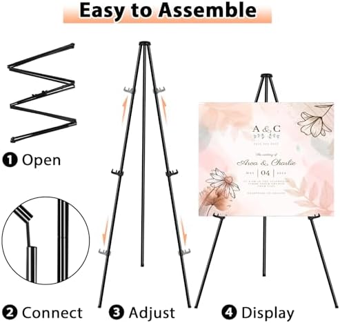 Instant Display Easel Stand - 63 Collapsible Portable Artist Floor Easel