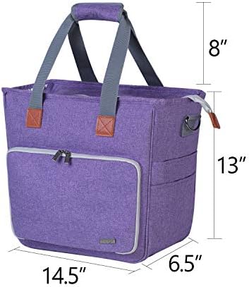 LUXJA Knitting Bag with Shoulder Straps Purple