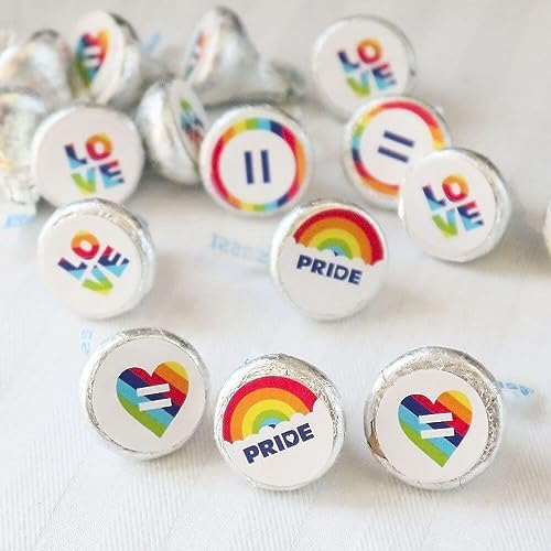 Love is Love Pride Rainbow Candy Stickers 108 Count Sheet