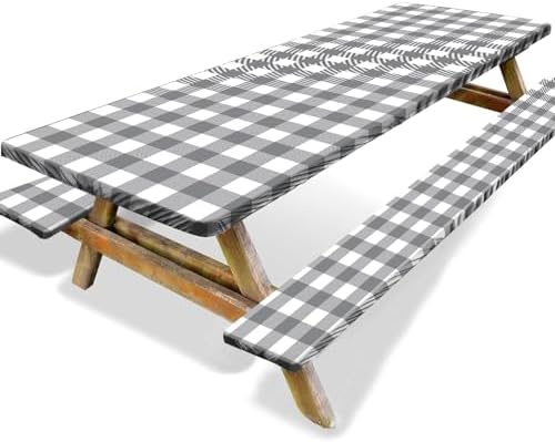Irisbell 3PCS Picnic Table Cover Set with Bench Covers