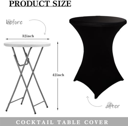 HAORUI Spandex Table Covers 2 Pack for Round Tables