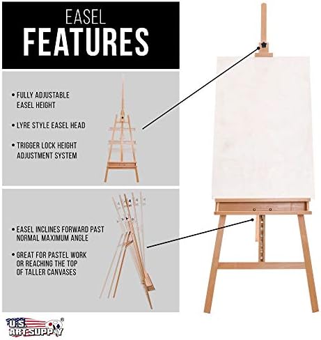 US Art Supply 64 to 89 Inch Sunset Medium A-Frame Easel