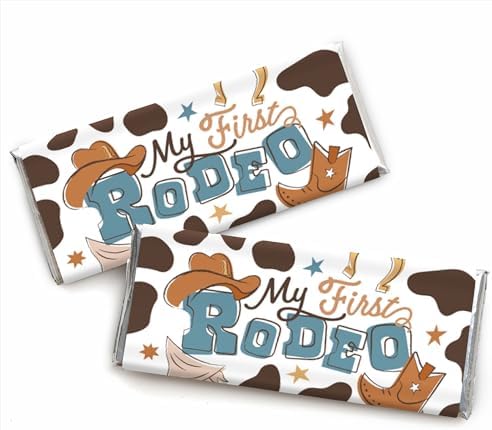 Big Dot of Happiness My First Rodeo Candy Bar Wrappers Set of 24
