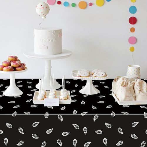 K1tpde 3PCS Bandana Tablecloths Cholo Gangsta Theme Waterproof Plastic Table Covers for Western Party
