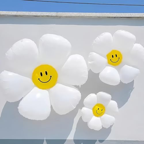 12PCS Smiley Daisy Flower Balloons for Birthday