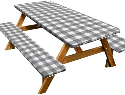 Irisbell 3PCS Picnic Table Cover Set with Bench Covers