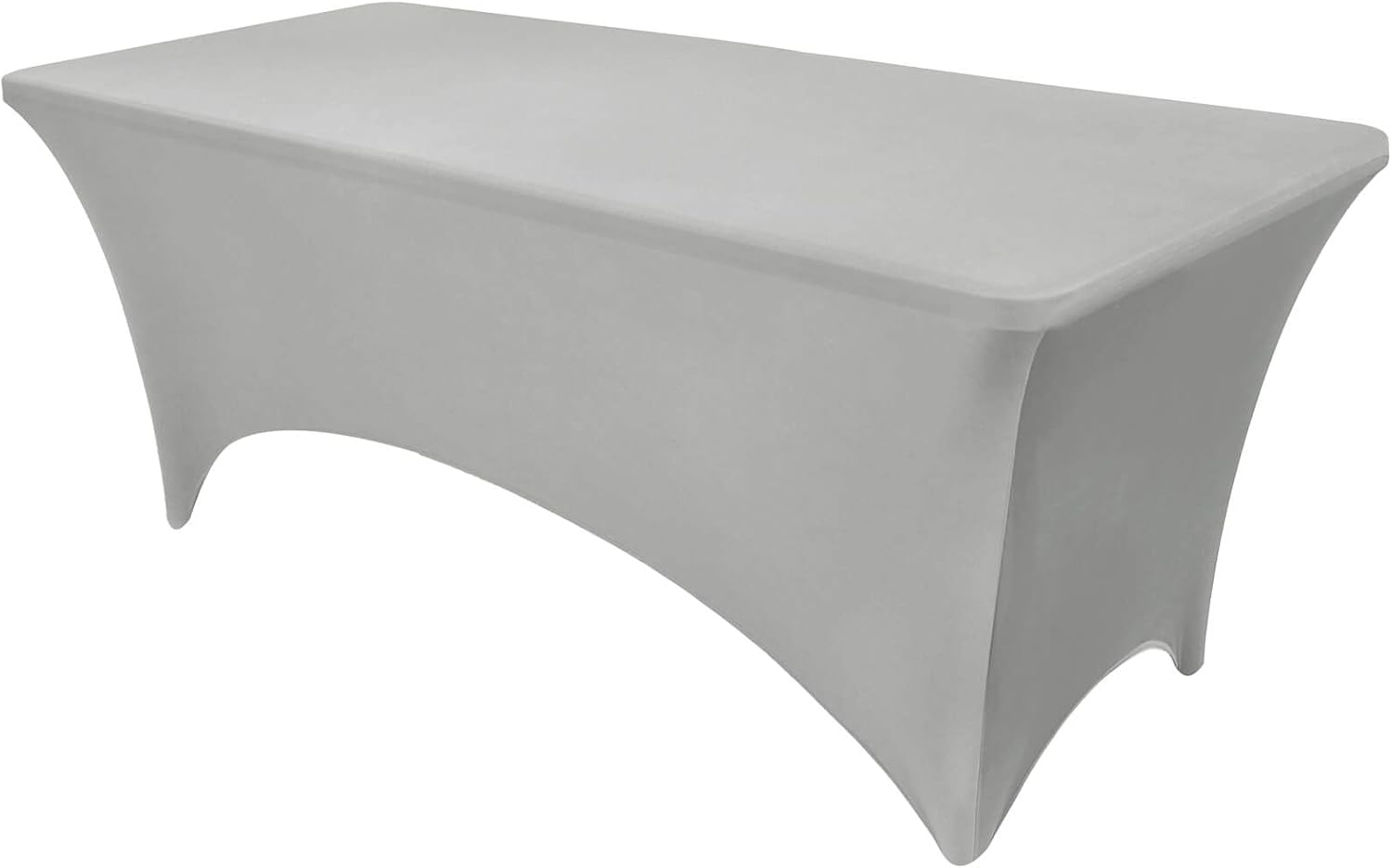OutdoorLines Stretchy Light Gray Fitted Tablecloth for 4 Foot Table