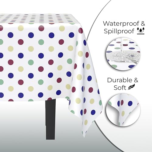 Exquisite Colorful Polka Dot Tablecloths 6-Pack