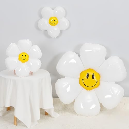 12PCS Smiley Daisy Flower Balloons for Birthday