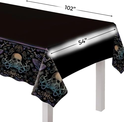 Amscan Dark Academia Plastic Table Cover 54x102