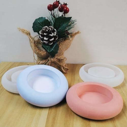 Wehous 2PCS Round Candle Holder Silicone Molds