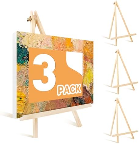 3 Pack 14 Inch Wood Easels for Painting and Display