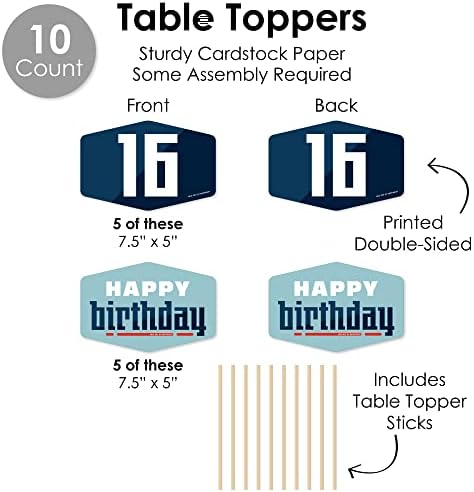 Big Dot of Happiness Boy 16th Birthday Party Decor Kit