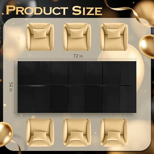 6pcs Black Foil Tablecloth 54x72inch Party Decoration