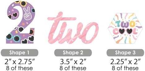 Big Dot of Happiness Two Cool Girl Birthday Cut Outs 24 Count