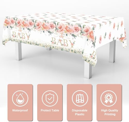 Mocsicka 3 Piece Baby Shower Tablecloths Set