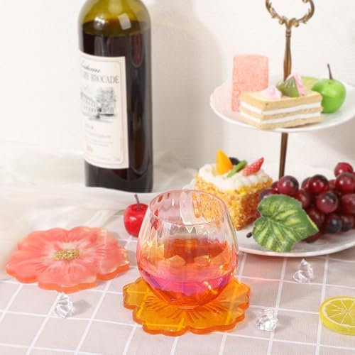 Gartful Flower Resin Coaster Molds 4PCS Set