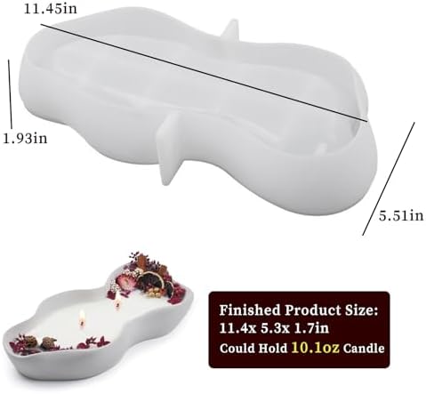 Wehous Large Silicone Candle Holder Mold for Resin